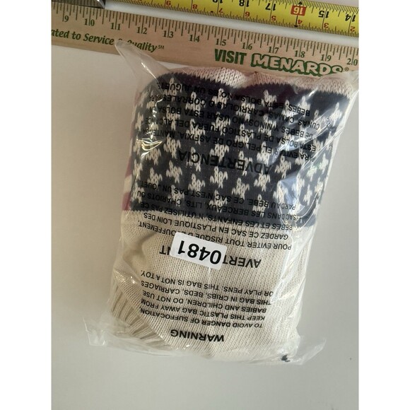 American Flag USA Made Women Knit Sweater Crewneck Cream Large Americana Classic - Picture 10 of 10